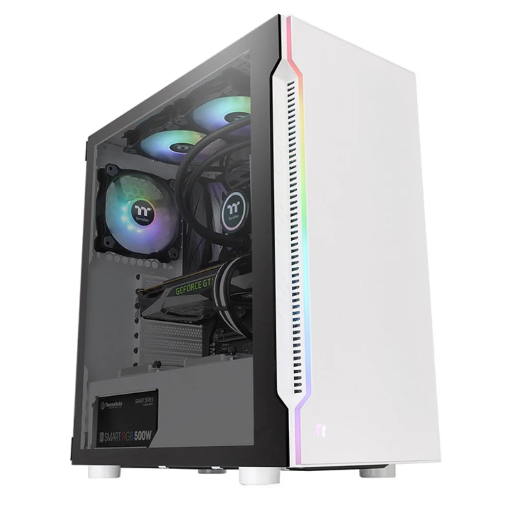 Gabinete Thermaltake, Tt H200 Tg, RGB, Snow/tempglass1/120mm - Ca-1m3-00m6wn-00 Gabinete Thermaltake, Tt H200 Tg, RGB, Snow/tempglass1/120mm - Ca-1m3-00m6wn-00