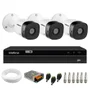 Kit 3 Câmeras Intelbras Vhd 1230 B Full Hd 1080p Bullet Visão Noturna De 30 Metros Ip67 + Dvr Intelbras Mhdx 1204 4 Canais