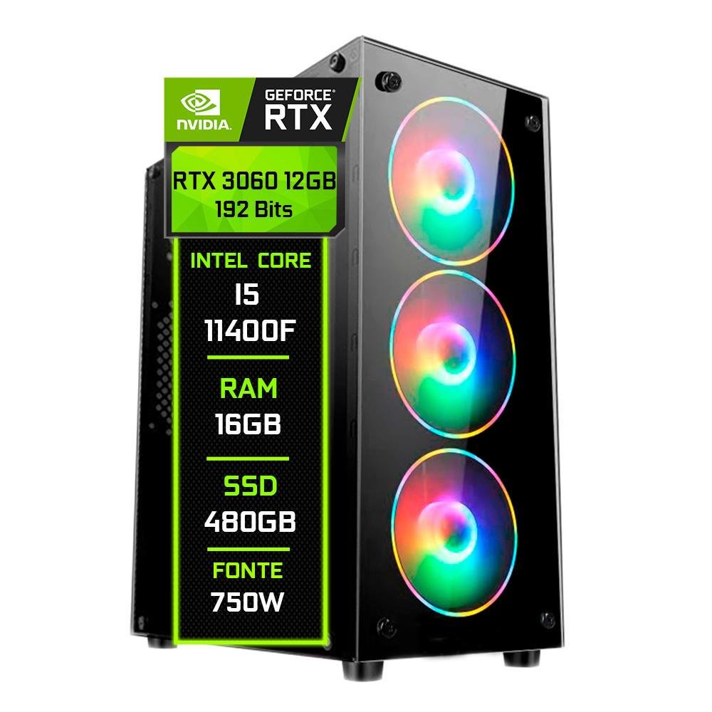 Pc Gamer Fácil Intel Core I5 16gb Rtx 3060 12gb