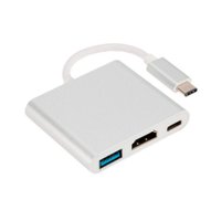 Cabo Adaptador Conversor USB-C Para HDMI, USB 3.0 + USB-C