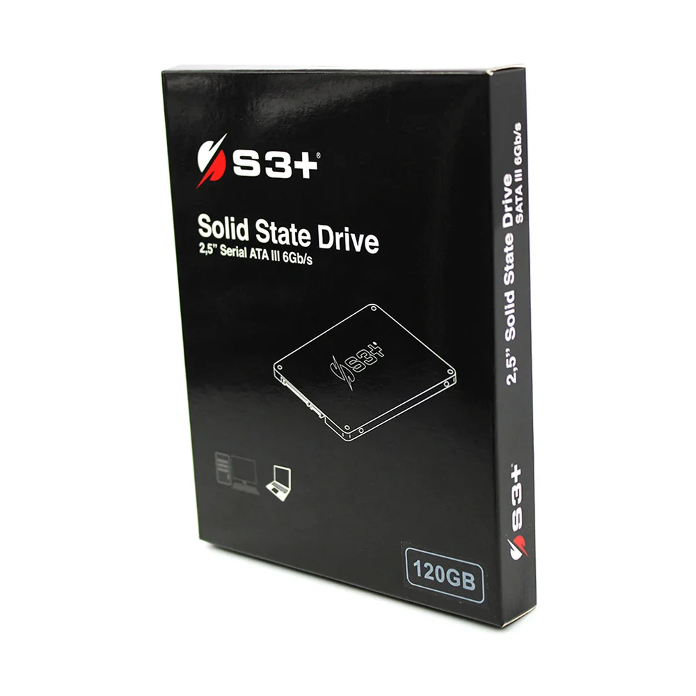 SSD S3+ S3SSDC120 120GB, SATA, Leitura 550MB/s, Gravação 500MB/s, Preto SSD S3+ S3SSDC120 120GB, SATA, Leitura 550MB/s, Gravação 500MB/s, Preto