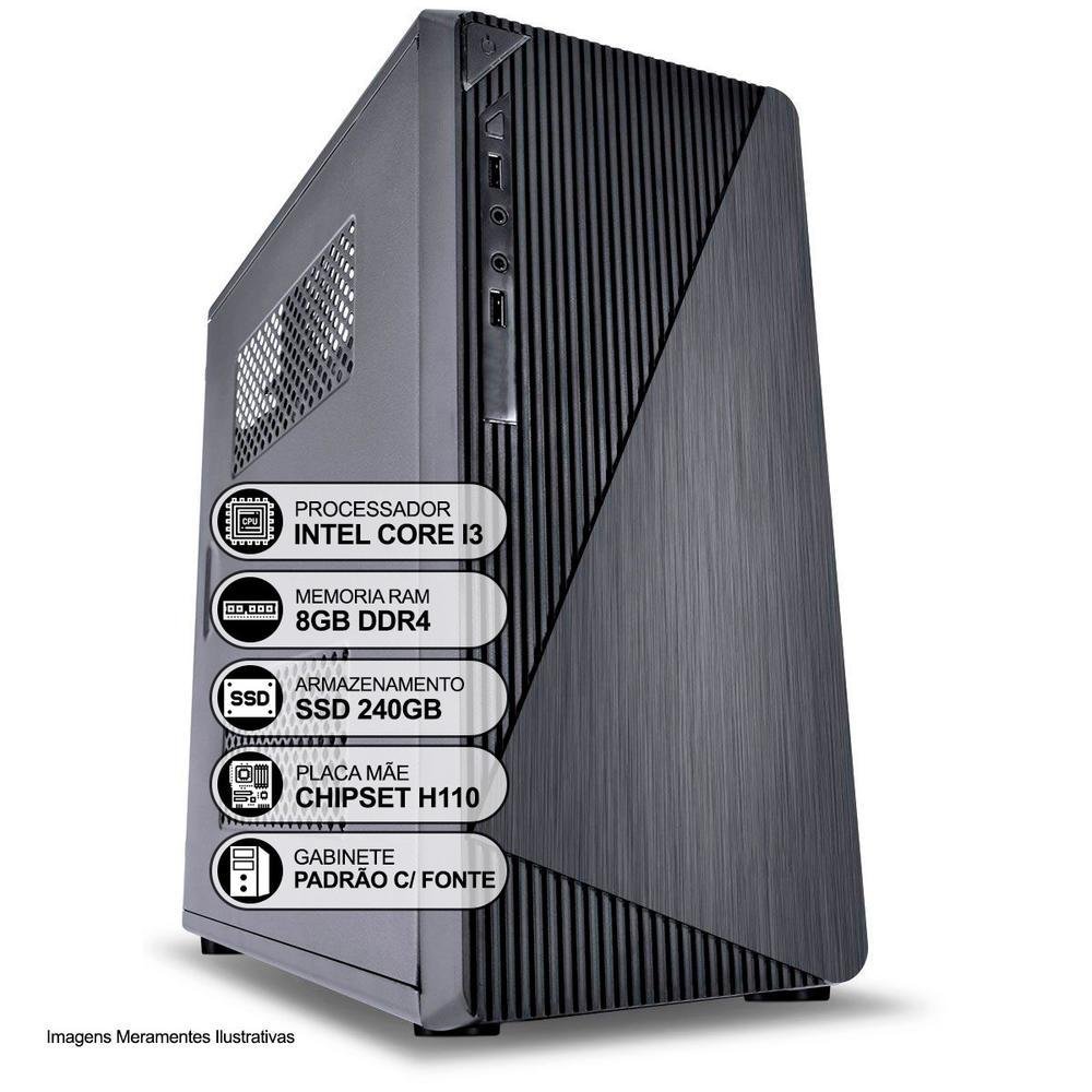 Computador Intel Core I3 8GB RAM SSD 240GB KaBuM