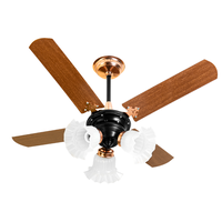 Ventilador De Teto Venti-delta New Zeta 4 Pás Mogno Preto/cobre - 110V