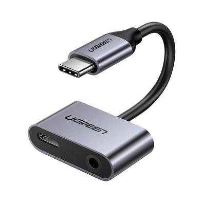 Adaptador Áudio Carregamento Ugreen, USB-C, Para 3.5mm - Cm193