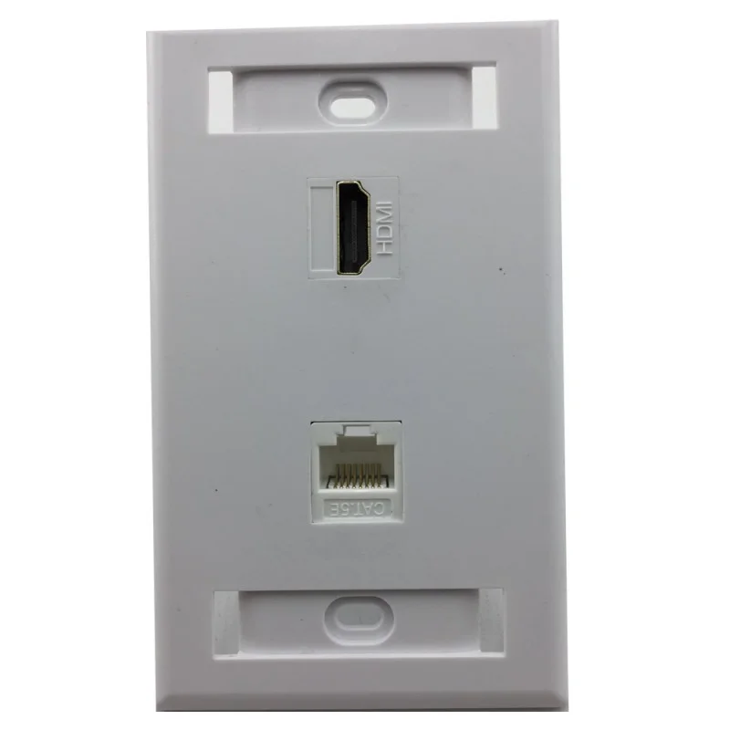 Kit 2 Espelhos De Parede 1 Saída Hdmi E 1 Porta Rj45 Cat5