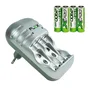 Carregador Com 4 Pilhas Recarregáveis Fx-c03 Aa Flex