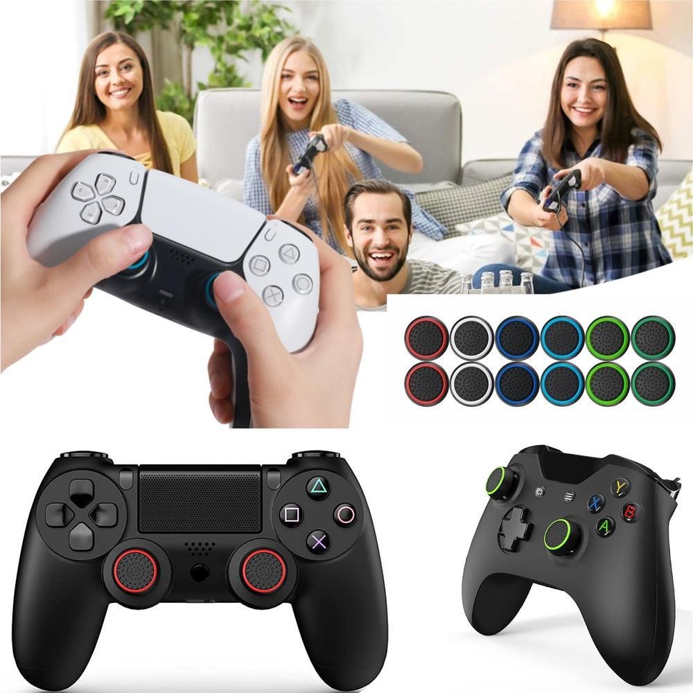 8 Pares De Grips P/ Controle Anti Derrapante Silicone Botão Analógico Do Joystick Cor: Verde Claro.