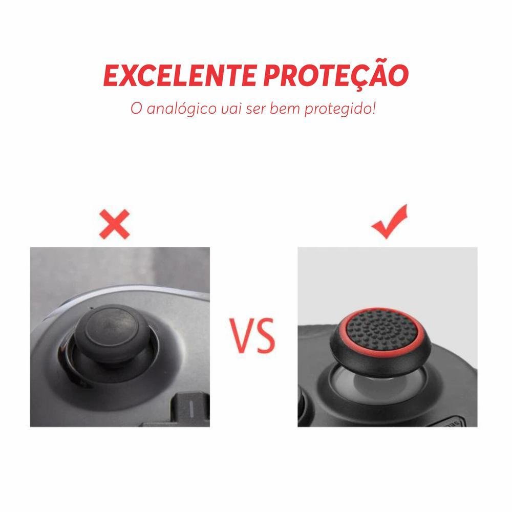 8 Pares De Grips P/ Controle Anti Derrapante Silicone Botão Analógico Do Joystick Cor: Verde Claro.
