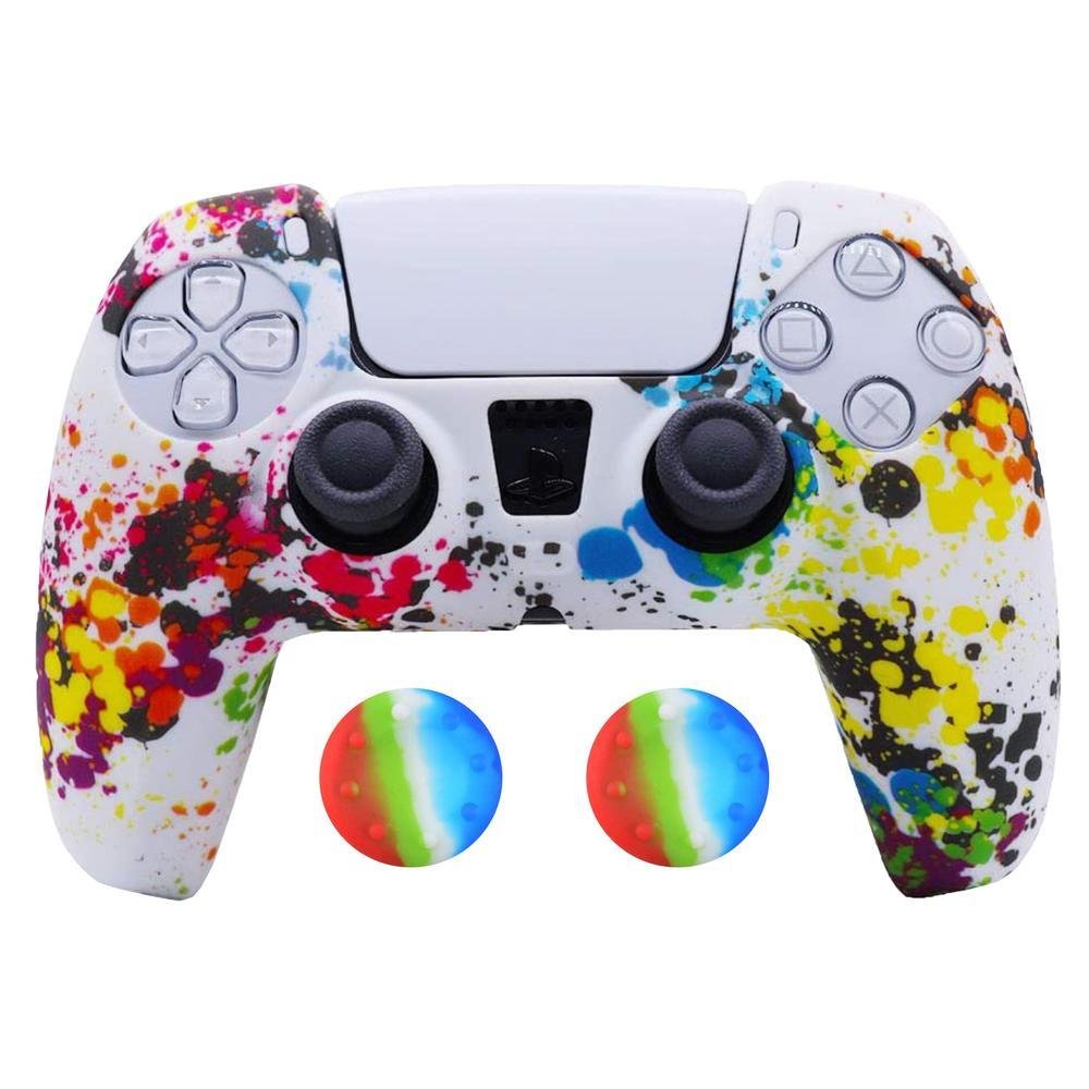 Capa Capinha Case Skin P/ Controle De Ps5 Playstation 5 Protetora Em Silicone Camuflado Alta Proteção Cor: Graffiti 07.