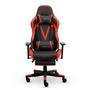 Cadeira Gamer, XT Racer Viking, Com Apoio De Pés Reclinável, Ergonômica, Couro Sintético, Preto e Vermelho.