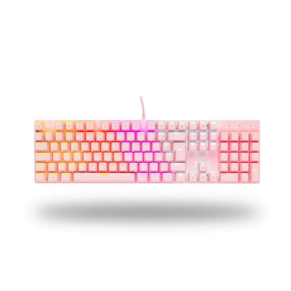 Teclado Mecânico Gamer, RGB, Rosa, Orion Essential Com Led E Switch Blue
