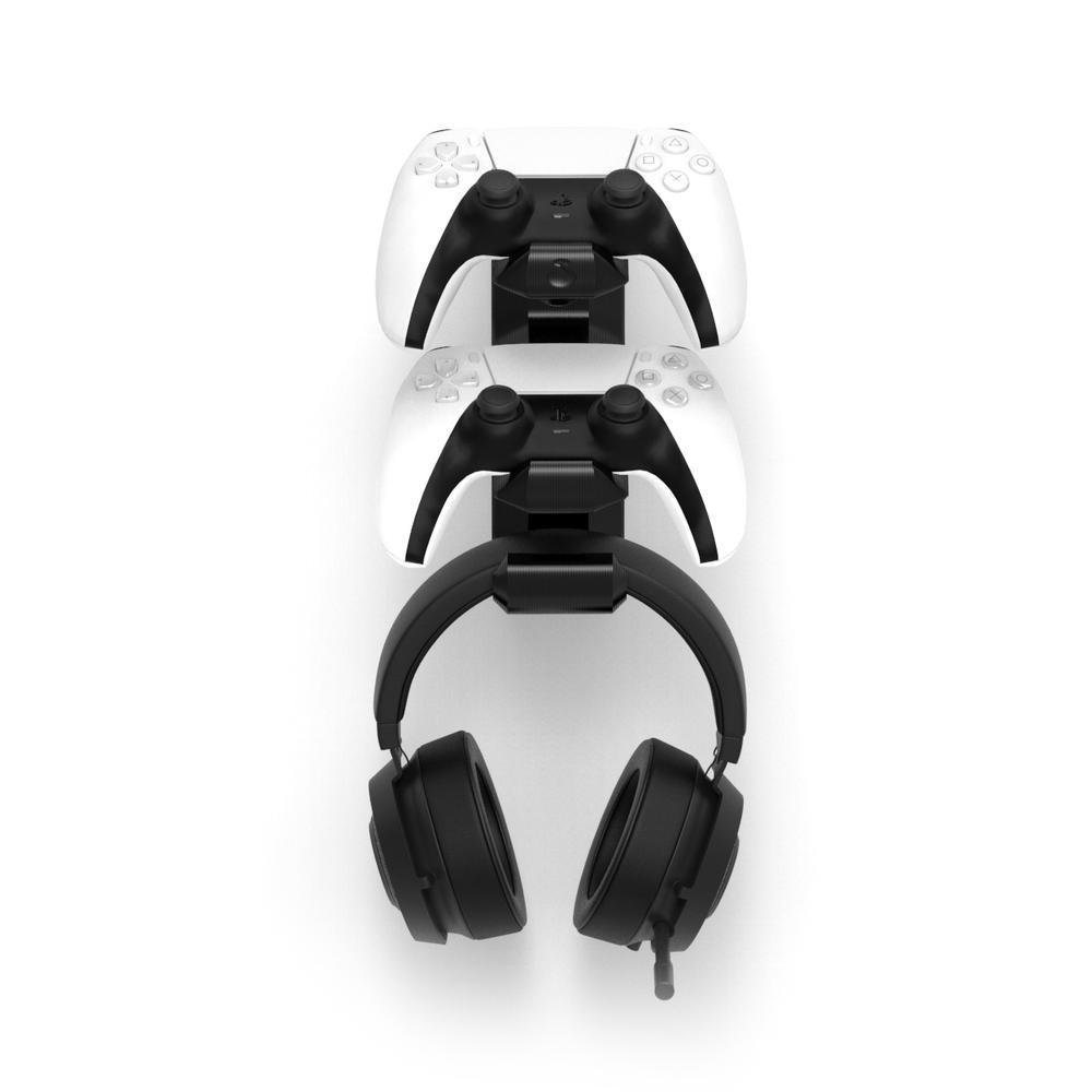 Suporte Sculpy VN, De Parede, P/ 2 Controles De Playstation 5 E Headphone, Preto Suporte Sculpy VN, De Parede, P/ 2 Controles De Playstation 5 E Headphone, Preto