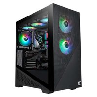 Gabinete Thermaltake Divider 370 TG Mid-Tower, ArGB, Vidro, 3 Fans 120mm, Black Edition - Ca-1s4-00m1wn-00