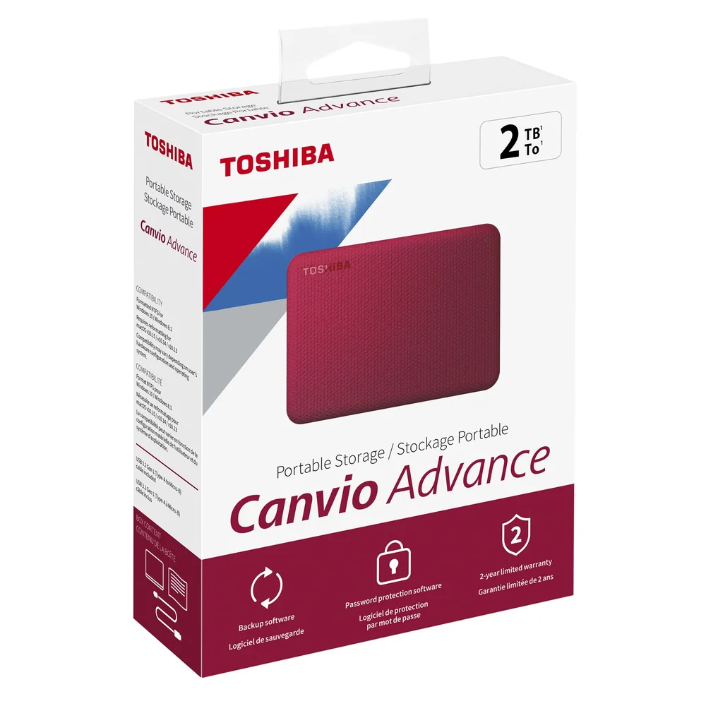 HD Externo Toshiba Canvio Advance 2TB Vermelho