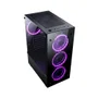 Gabinete Gamer Rise Mode Glass 06X, Mid Tower, ATX, Lateral em Vidro Fumê e Frontal em Vidro Temperado, Sem FANs, Preto - RM-CA-06X-FB