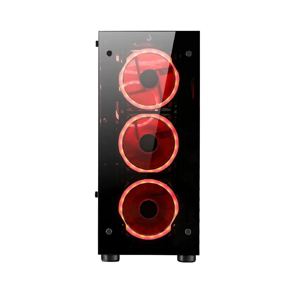 Gabinete Gamer Rise Mode Glass 06X, Mid Tower, ATX, Lateral em Vidro Fumê e Frontal em Vidro Temperado, Sem FANs, Preto - RM-CA-06X-FB Gabinete Gamer Rise Mode Glass 06X, Mid Tower, ATX, Lateral em Vidro Fumê e Frontal em Vidro Temperado, Sem FANs, Preto - RM-CA-06X-FB