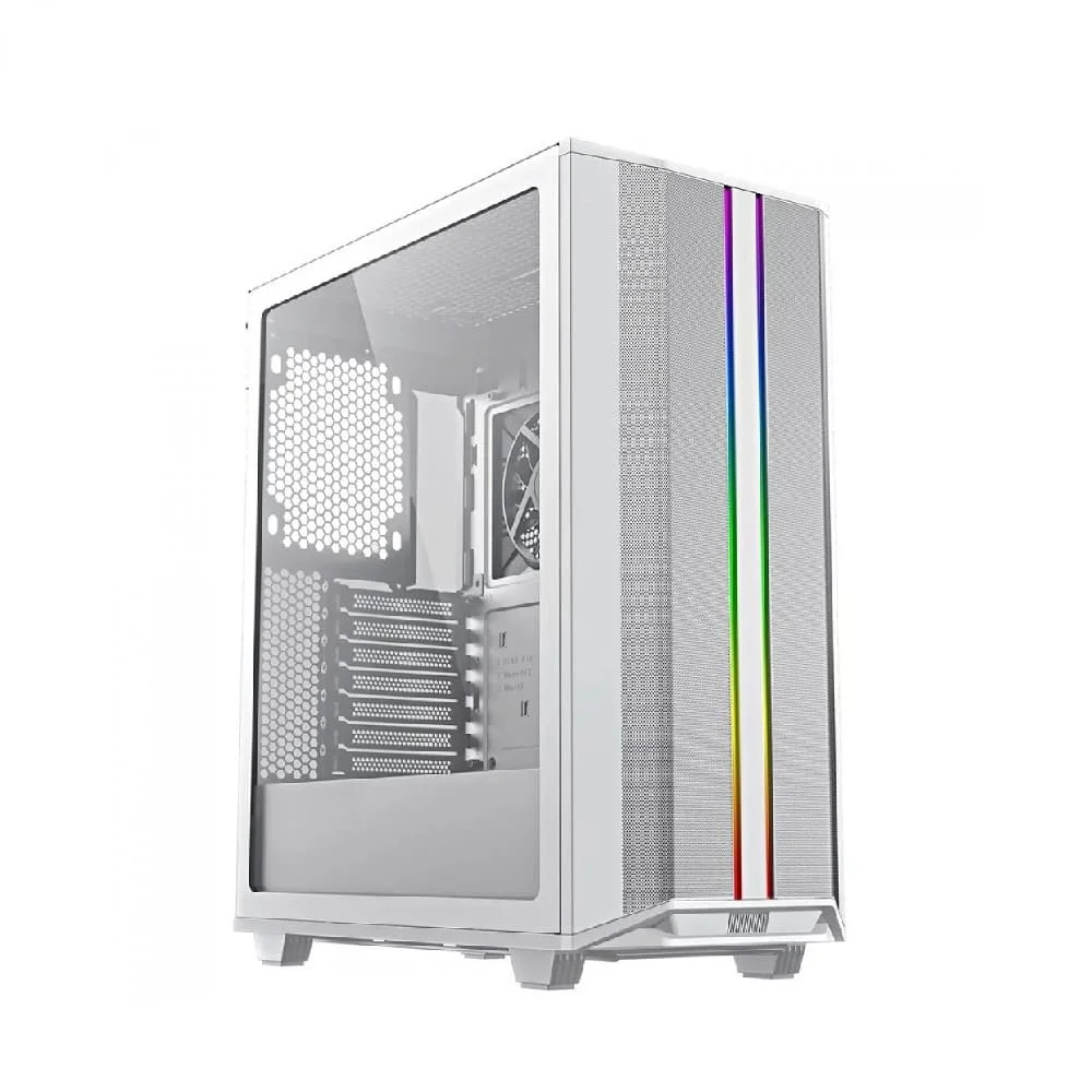 Gabinete Gamemax Precision, Mid Tower, ARGB, Vidro Temperado, 1 Fan COC TurboFan, USB 3.0, Branco - 8808wt