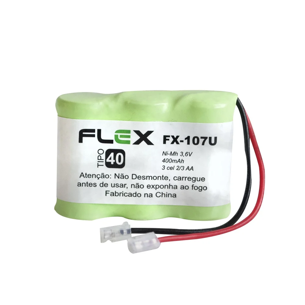 Bateria Telefone Sem Fio, 3.6v, 400 Mah, Tipo 40 Flex - Fx-107u