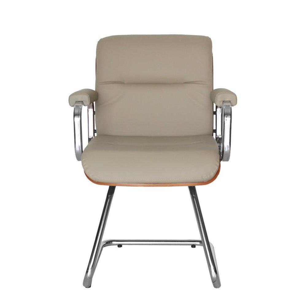 Cadeira Eames Diretor Fixa, Linha Capa Em Madeira, Marrom