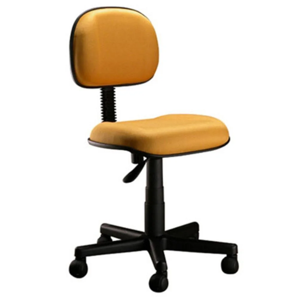 Cadeira Secretária Design Office Móveis Com Base Giratória Linha Classic Amarelo
