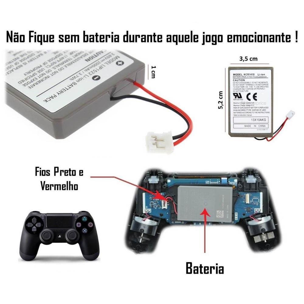 Kit Bateria Do Controle Ps 4 2000mah + Cabo Usb Kit Bateria Do Controle Ps 4 2000mah + Cabo Usb