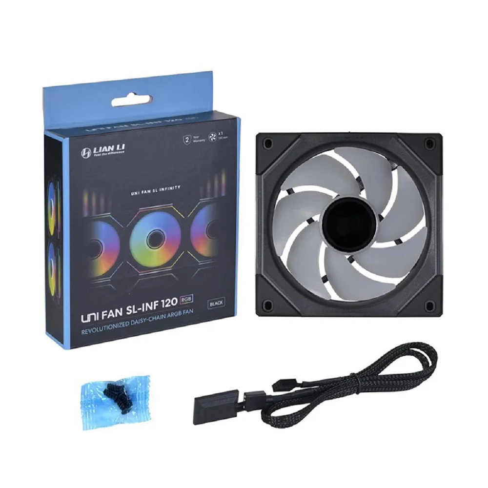 Lian Li UNI FAN SL-INF 120 ブラック　3個 Cooler Fan Lian Li Uni Slinfinity RGB 120mm KaBuM