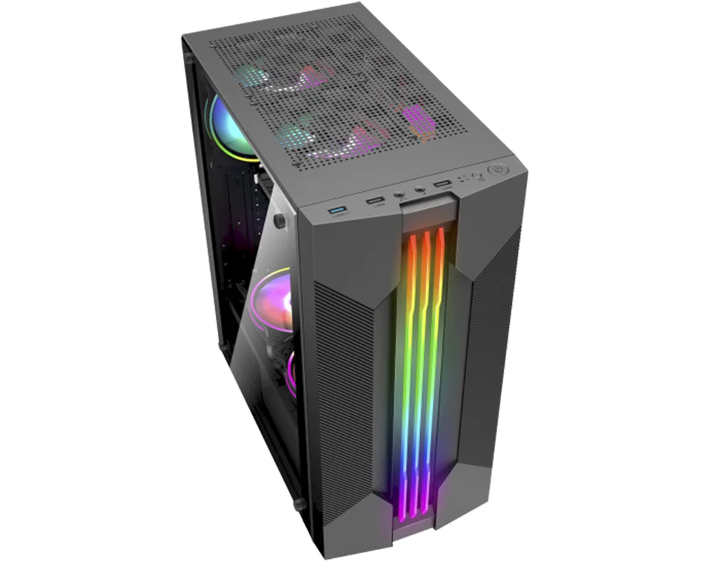 Gabinete Gamer K-mex, Cg-01a9, Bifrost, 6 Led RGB, Preto - Cg01a9rh0010b0x Gabinete Gamer K-mex, Cg-01a9, Bifrost, 6 Led RGB, Preto - Cg01a9rh0010b0x