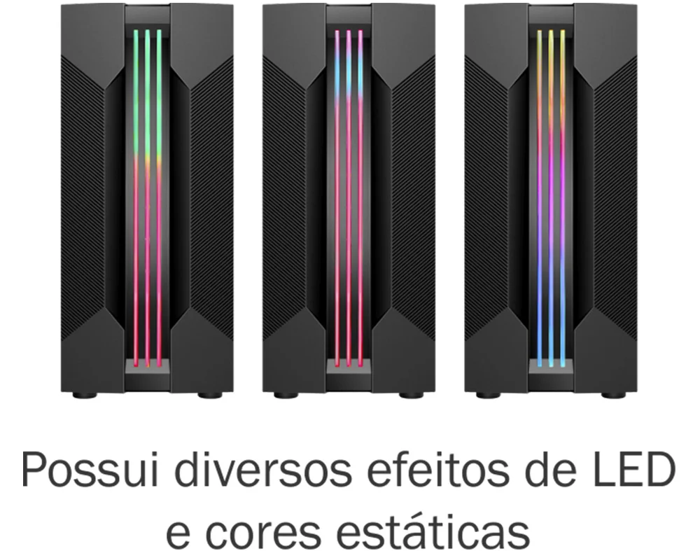 Gabinete Gamer K-mex, Cg-01a9, Bifrost, 6 Led RGB, Preto - Cg01a9rh0010b0x Gabinete Gamer K-mex, Cg-01a9, Bifrost, 6 Led RGB, Preto - Cg01a9rh0010b0x