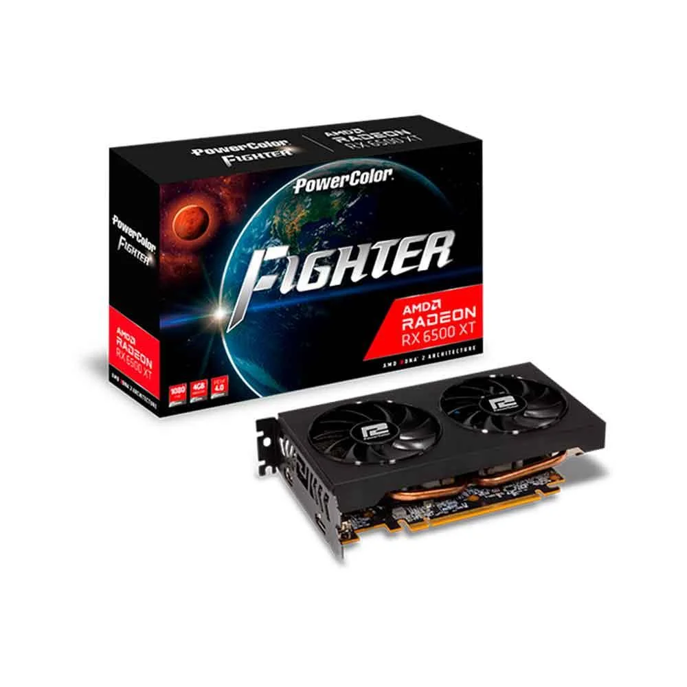 グラフィックボード・グラボ・ビデオカード PowerColor FIGHTER AMD RADEON RX6500XT Placa De Vídeo Powercolor Radeon RX 6500 XT 4GB