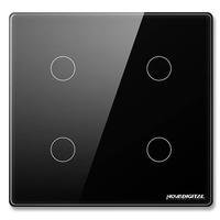 Interruptor Smart 4x4 Wifi 4 Botões Touch, Alexa, Google, Preto