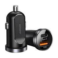 Carregador Veicular  Joyroom,2 Portas, USB C 30w Pd, Preto