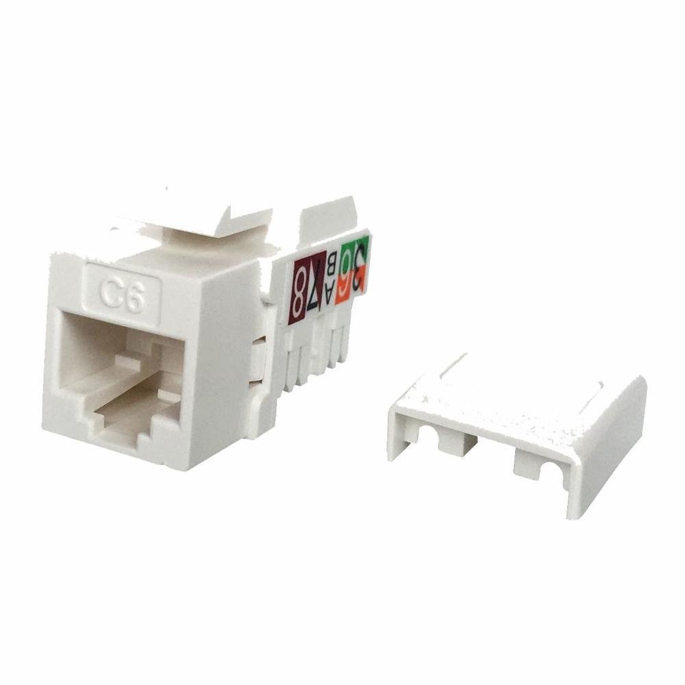 Conector Rj45 Keystone 10x Conector Keystone Cat5e Fêmea Rj45 Tomada