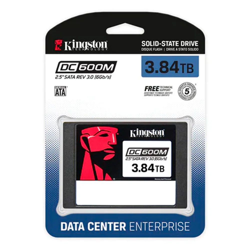 SSD Kingston Dc600m, 3.8TB, Sata 3, 2.5 Polegadas, Data Center - SEDC600M/3840G SSD Kingston Dc600m, 3.8TB, Sata 3, 2.5 Polegadas, Data Center - SEDC600M/3840G