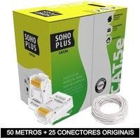 50 Metros De Cabo+25 Conector Rj45 Cat5e Furukawa Sohoplus - Branco