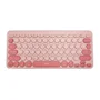 Teclado Oex,Bluetooth Retrô Rosa, ABNT2, Tc510