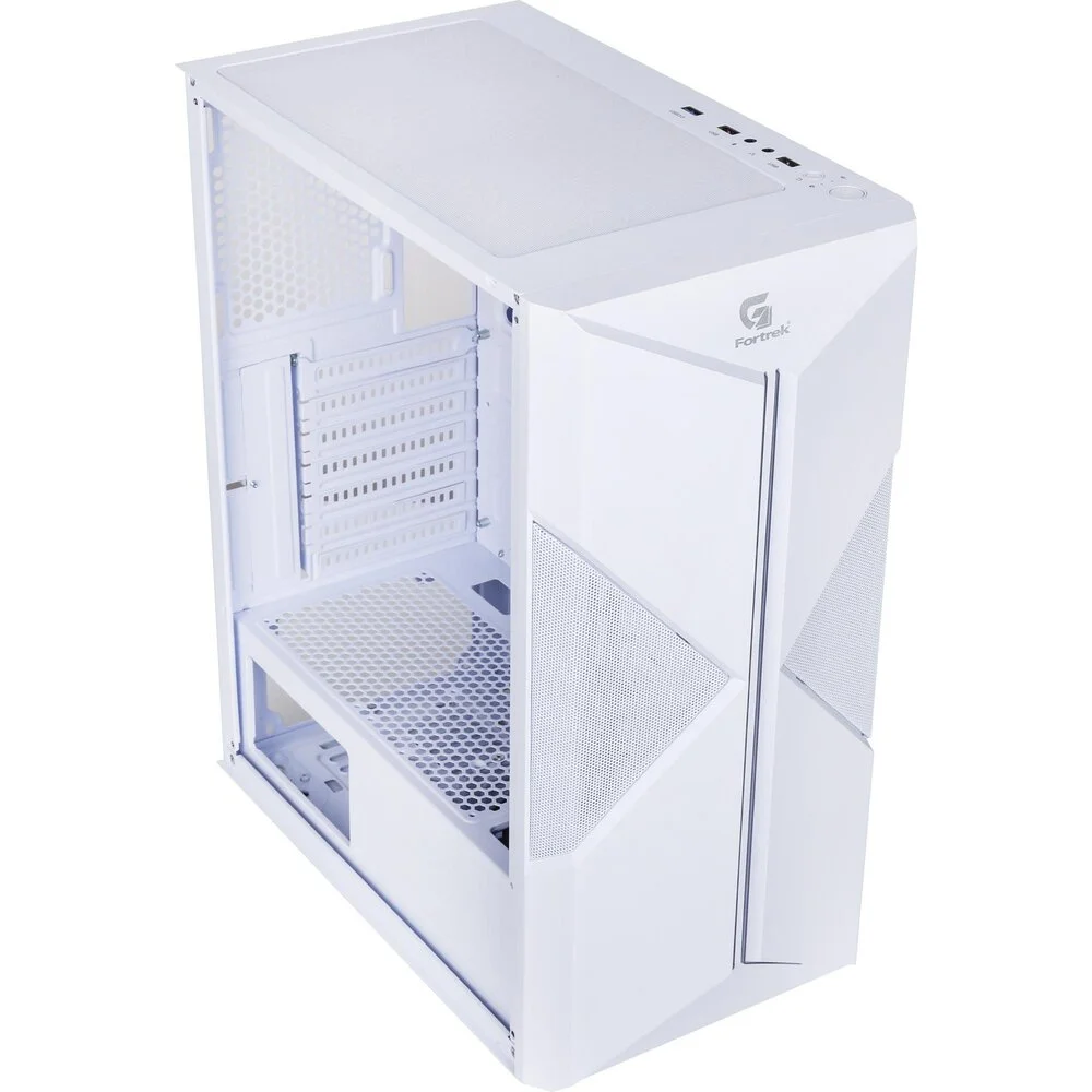 Gabinete Gamer Fortrek Holt, Mid Tower, LED RGB, Lateral Em Acrílico, Branco - 80524 Gabinete Gamer Fortrek Holt, Mid Tower, LED RGB, Lateral Em Acrílico, Branco - 80524