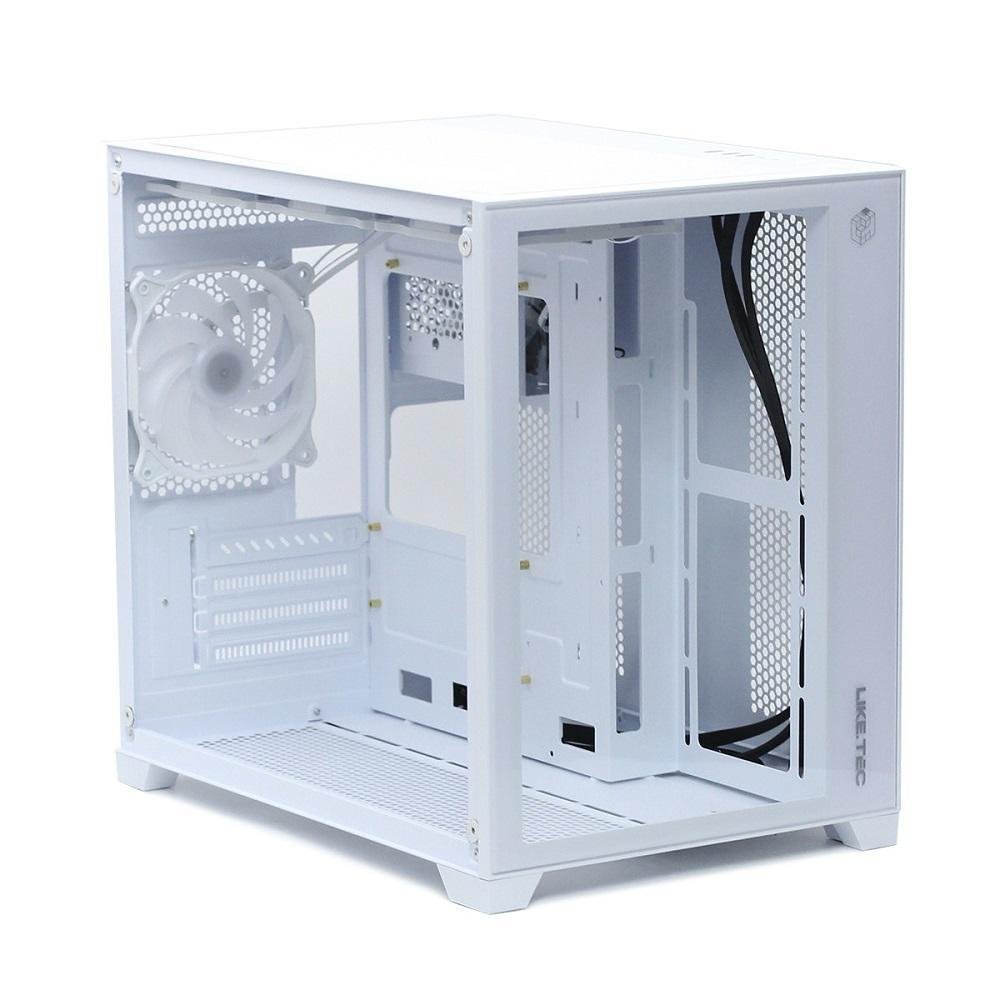Gabinete Liketec Cube Kirra Snow RGB, Mini Tower, M-ATX, Vidro Temperado, 4x Fan 240m, Branco Gabinete Liketec Cube Kirra Snow RGB, Mini Tower, M-ATX, Vidro Temperado, 4x Fan 240m, Branco
