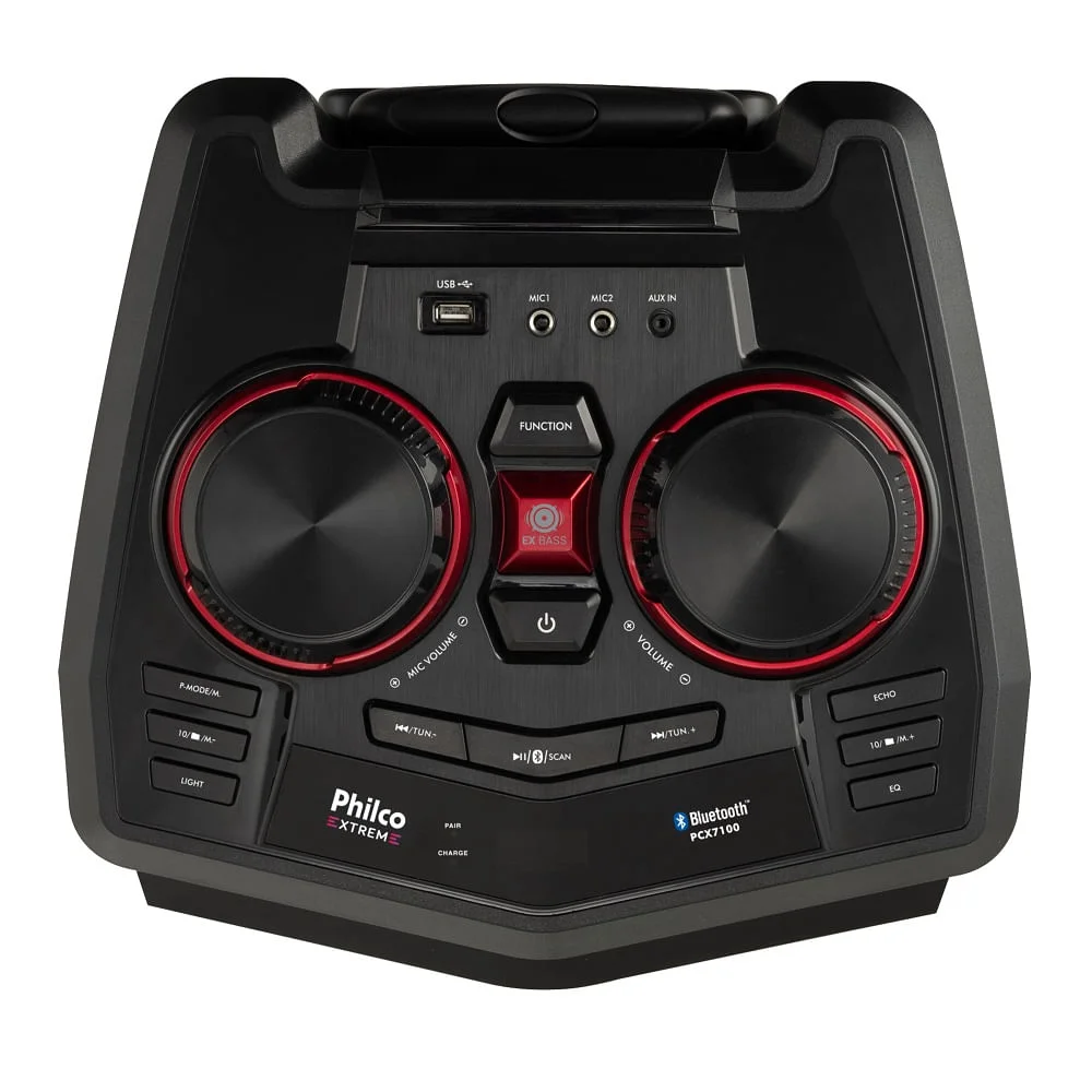 Caixa Acústica Philco PCX 100, Entrada ALXILIAR, P2/ USB / BLUET 5.0, RADIO FM, 750w RMS Caixa Acústica Philco PCX 100, Entrada ALXILIAR, P2/ USB / BLUET 5.0, RADIO FM, 750w RMS