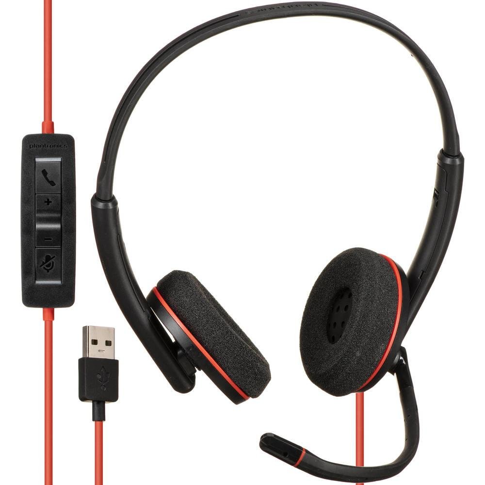 ￼Plantronics￼ ブラックワイアー C3220 ヘッドセットUSB-C Headset Poly Blackwire C3220 USBA Estéreo KaBuM