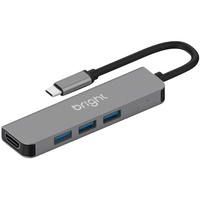 Adaptador Hub Bright USB, HDMI, 4k, Com 3 Portas