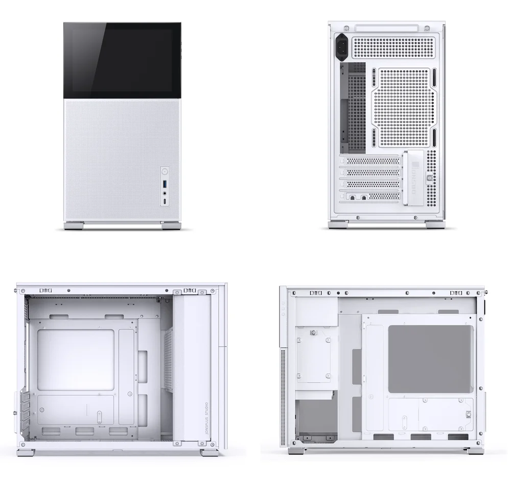 Gabinete Jonsbo D31 Mesh Screen, Branco, ATX Alumínio, Com tela LCD Gabinete Jonsbo D31 Mesh Screen, Branco, ATX Alumínio, Com tela LCD