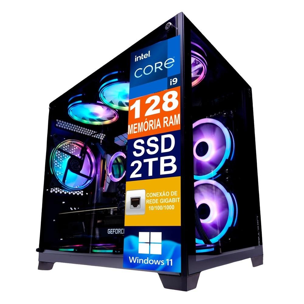 PC Gamer Intel I9 14900k 128GB Memória RAM KaBuM