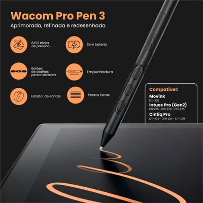 Mesa Digitalizadora Wacom Cintiq Pro KaBuM