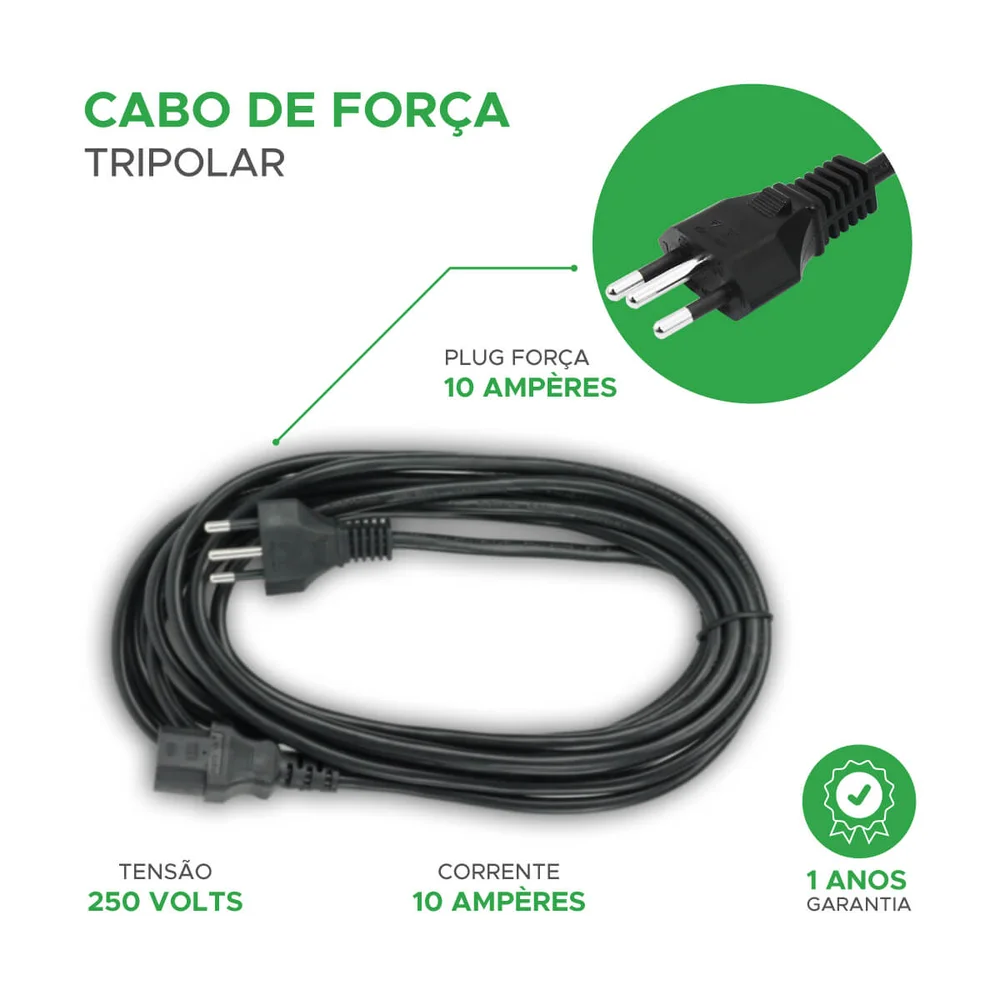 Cabo Tripolar Green, 10a, 3.00 Metros