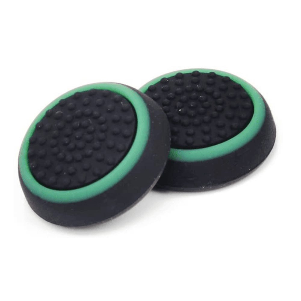 Grip Silicone 4 Capinhas Radalishop, Para Controle Analógico Xbox 360, Ps3, Ps4, Ps5, Preto, Borrachinha Verde