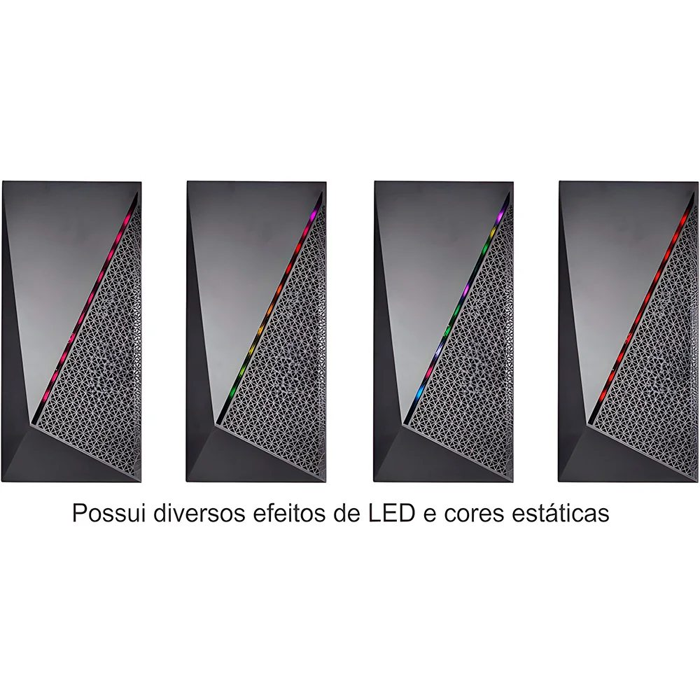 Gabinete Gamer K-mex, Micro, Preto, S/fonte - Cg15nx Gabinete Gamer K-mex, Micro, Preto, S/fonte - Cg15nx