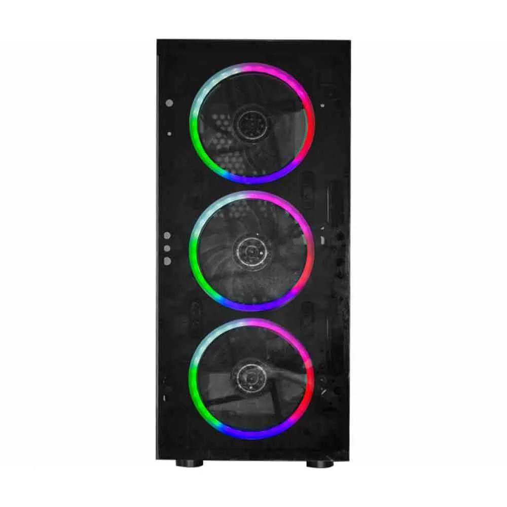 Gabinete Gamer K-mex Al10, Painel Vidro, 3fan, 120x120mm Gabinete Gamer K-mex Al10, Painel Vidro, 3fan, 120x120mm