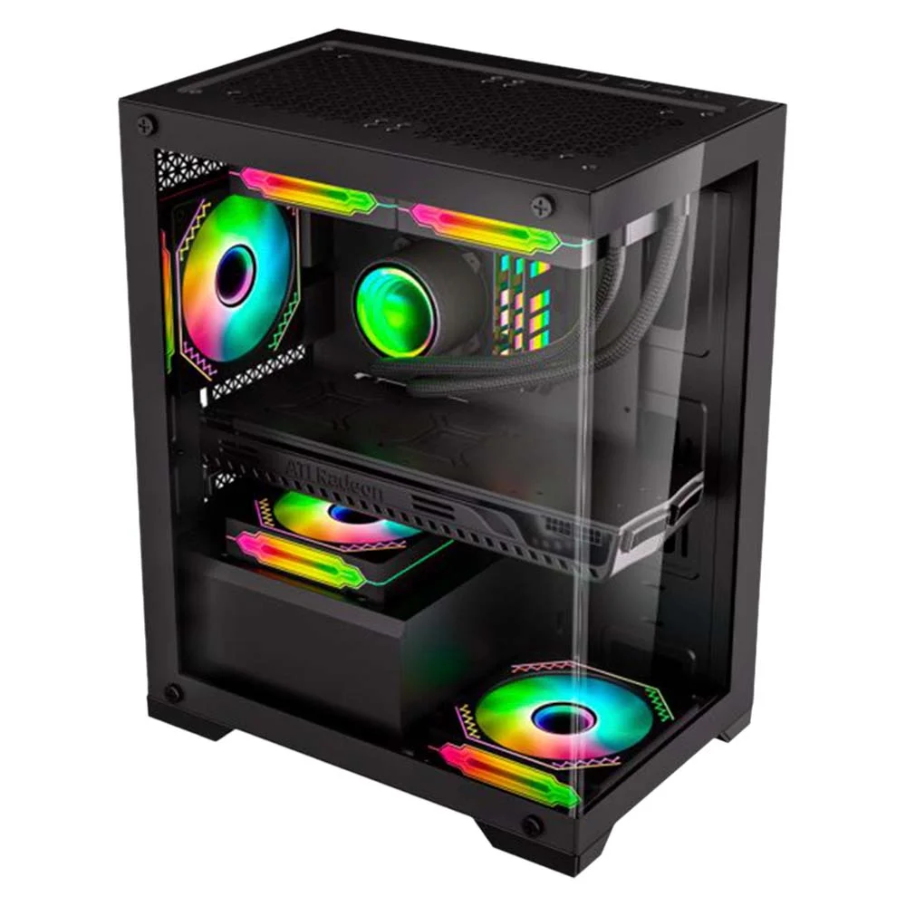 Gabinete Gamer Kmex Aquario Micro ATX Poseidon