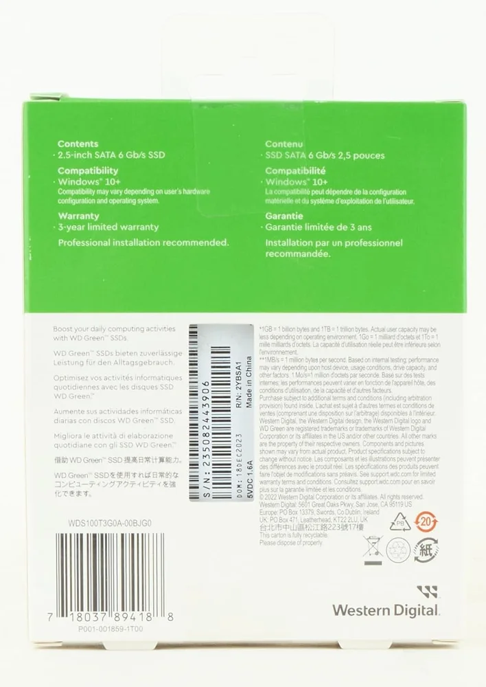 SSD 1tb Western Digital Wd Green Wds100t3g0a