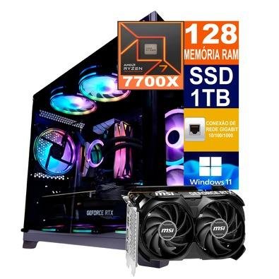 PC Gamer AMD Ryzen 7 7700x 128GB Memória RAM